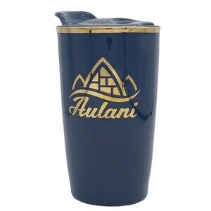 Disney Aulani Ocean Blue Gold Foil Ko Olina Hawai’i Ceramic Travel Mug With Lid